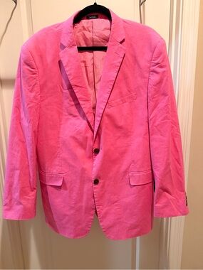 Saddlebred Bright Pink Single-Breasted Sport Coat cotton